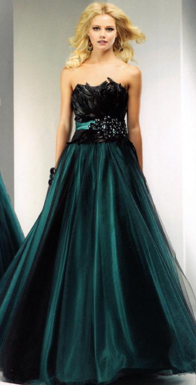 Lorna's Clearance - Flirt Prom Dress Medium Teal?Black Size 8